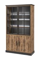 Vitrinekast | Meubelserie Keulen | bruin | 120 x 45 x 211 (h) cm