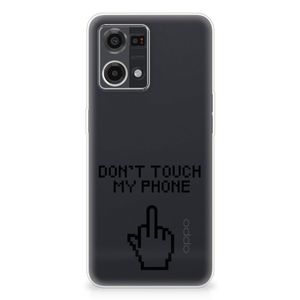 OPPO Reno7 4G Silicone-hoesje Finger Don't Touch My Phone