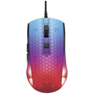 DELTACO GAMING DM310 Gaming-muis USB Optisch Zwart, Transparant 6 Toetsen 6200 dpi Verlicht, Geïntegreerd scrollwiel