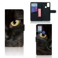 Alcatel 1S (2021) Telefoonhoesje met Pasjes Zwarte Kat - thumbnail