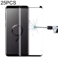 25 stuks voor Galaxy S9 plus geval vriendelijke scherm gebogen gehard glas film (zwart)