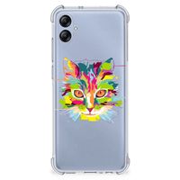 Samsung Galaxy A04e Stevig Bumper Hoesje Cat Color - thumbnail