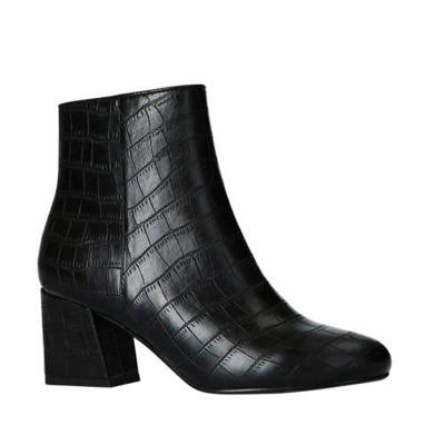 Sacha enkellaarzen met crocoprint zwart Sacha enkellaarzen met crocoprint zwart