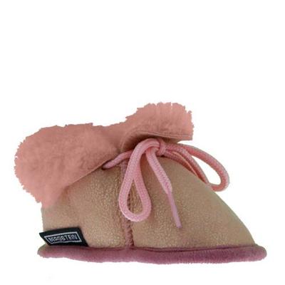 Bergstein suede babyslofjes rozegoud