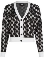 Karl Lagerfeld cardigan crop à motif monogrammé - Noir