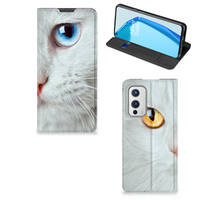 OnePlus 9 Hoesje maken Witte Kat - thumbnail