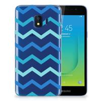 Samsung Galaxy J2 Core TPU bumper Zigzag Blauw