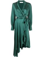 ZIMMERMANN robe portefeuille à bords volantés - Vert