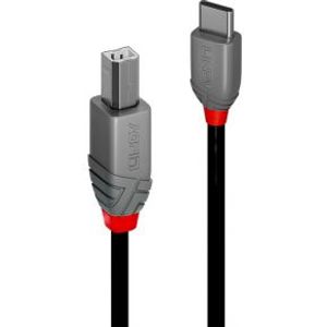 Lindy 36943 USB-kabel 3 m USB 2.0 USB C USB B Zwart