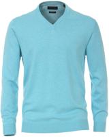 Casa Moda Sport Trui V-Hals Hemelsblauw Pima Katoen Regular Fit