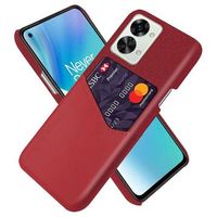 KSQ OnePlus Nord 2T Hoesje met Kaartvak - Rood