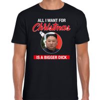 Kim Jong-un All I want for Christmas fout Kerst shirt zwart voor heren 2XL  - - thumbnail