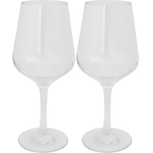 Set van 2x stuks onbreekbare kunststof camping wijnglazen voor witte wijn 290 ml