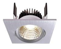 Deko-Light COB-68-350mA-2700K-vierkant 6W zilverkleurig geborsteld