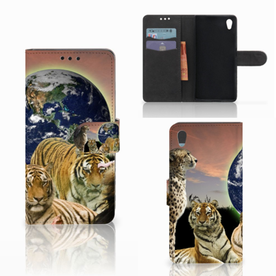 Sony Xperia Z5 | Z5 Dual Telefoonhoesje met Pasjes Roofdieren