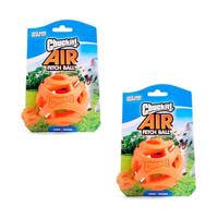 Chuckit! Breathe Right Air Fetch Ball Gr. L - ø 7,5 cm | Dubbel Pakket | 2 x 1 stuk | robuust natuurlijk rubber met open structuur | compatibele balslingers