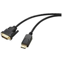 Renkforce RF-5771518 DVI-kabel DisplayPort / DVI Adapterkabel DisplayPort-stekker, DVI-D 24+1-polige stekker 1.80 m Zwart PVC-mantel - thumbnail