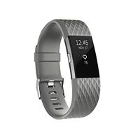 By Qubix - Compatible met Fitbit Charge 2 siliconen bandje - Maat: Small - Donkergrijs - Compatible fitbit bandje