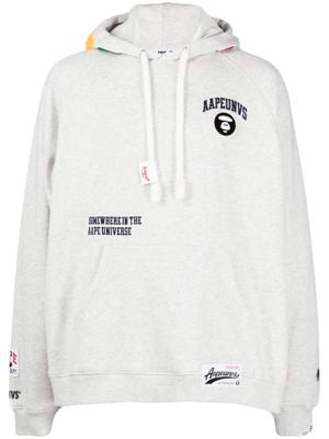 AAPE BY *A BATHING APE® logo-appliqué long-sleeve hoodie - Grijs