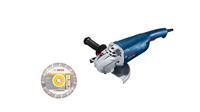 Bosch Professional haakse slijpmachine GWS 20-230 P (2000 watt, incl. extra handgreep, opnameflens, spanmoer, beschermkap, pensleutel, diamantdoorslijpschijf, in kartonnen doos)