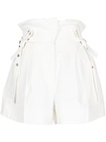 3.1 Phillip Lim short en lin mélangé à taille froncée - Blanc