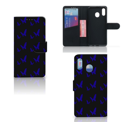 Samsung Galaxy M20 Telefoon Hoesje Vlinder Patroon Samsung Galaxy M20 Telefoon Hoesje Vlinder Patroon