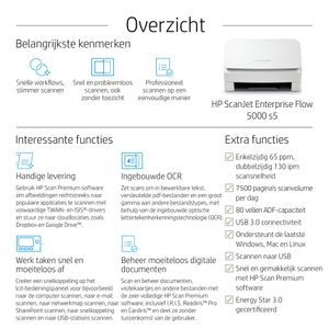 HP ScanJet Enterprise Flow 5000 s5 Documentscanner 216 x 3100 mm 600 x 600 dpi USB 3.0