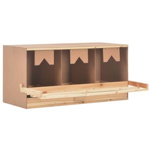 VidaXL Kippenlegkast 3 compartimenten 96x40x45 cm massief grenenhout