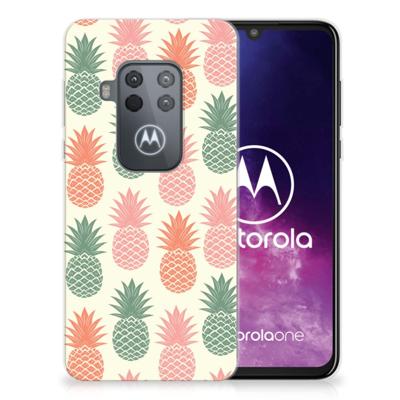 Motorola One Zoom Siliconen Case Ananas Motorola One Zoom Siliconen Case Ananas