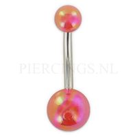 Navelpiercing acryl parelmoer rood