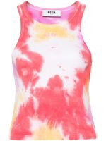 MSGM débardeur nervuré à imprimé tie dye - Rose - thumbnail