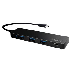 LogiLink UA0311 USB-C (USB 3.2 Gen 2) multiport hub 4 poorten Zwart