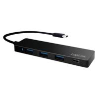 LogiLink UA0311 USB-C (USB 3.2 Gen 2) multiport hub 4 poorten Zwart - thumbnail