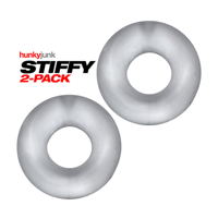 Hunkyjunk Stiffy - 2-pack No-Roll Cockrings - Clear Ice - thumbnail