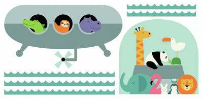 RoomMates muurstickers xl Underwater Expedition vinyl 7 stuks