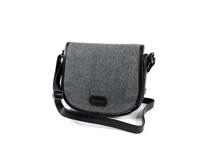 dames kleptasje schoudertasje tweed zwart grijs