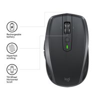 Logitech MX Anywhere 2S muis Rechtshandig RF draadloos + Bluetooth 4000 DPI - thumbnail