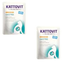 Kattovit Gastro kip & rijst | dubbelpak | 2 x 24 x 85 g | volledig dieet voor volwassen katten | ter compensatie van spijsverteringsproblemen | vetarm en goed verteerbaar | Kattenvoer Nat