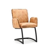 Sohome Eetkamerstoel 'Harald' Eco-leder met metaal, kleur cognac