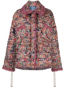 Khrisjoy veste matelassée en tweed à boutons pression - Rose