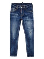 DSQUARED2 KIDS jean fuselé à effet usé - Bleu