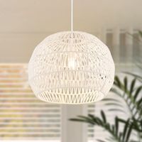 Retro Hanglamp Papier Boho Lamp Opknoping Rustieke Geweven Opknoping Lamp Mand E27 Lamp (Niet Inbegrepen) Beige