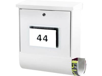 Burg Wächter 4400W Malaga 4400 W Brievenbus Plaatstaal Wit Sleutelslot Burg Wächter 4400W Malaga 4400 W Brievenbus Plaatstaal Wit Sleutelslot