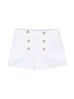 Balmain Kids short à boutons décoratifs - Blanc