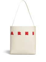 Marni sac Museo en cuir à patch logo - Blanc