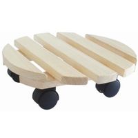 Plantentrolley - multiroller - hout - 30 cm - rond - tot 30 kg   - - thumbnail