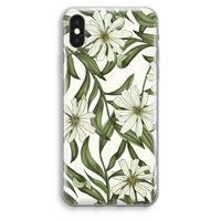 Wit bloemenpatroon: iPhone XS Max Transparant Hoesje