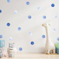 Muursticker - Polka stippen / Blauw