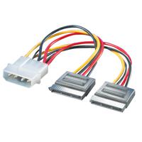 ROLINE Y-Adapterkabel 4 pol. HDD / 2x SATA, 0,12 m - thumbnail