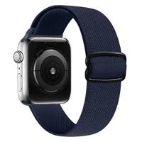 By Qubix - Solo Loop Nylon bandje - Donkerblauw - Compatible met Apple Watch 38mm / 40mm / 41mm / 42mm - Compatible Apple watch bandjes
